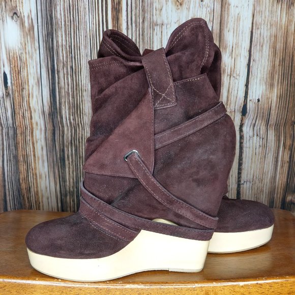 Alain Tondowski brown suede platforms EU38/US6.5 - Picture 4 of 7